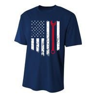 Funny Vintage Mechanic Distressed American Flag Gift Performance Sprint T-Shirt