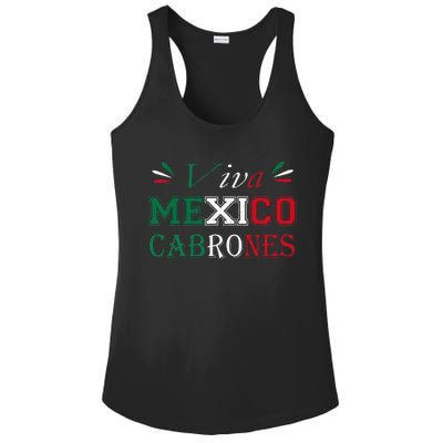 Funny Viva Mexico Cabrones Mexico Independence Flag Pride Ladies PosiCharge Competitor Racerback Tank