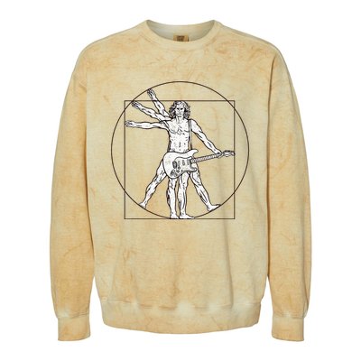 Funny Vitruvian Man Guitar Music Player Colorblast Crewneck Sweatshirt