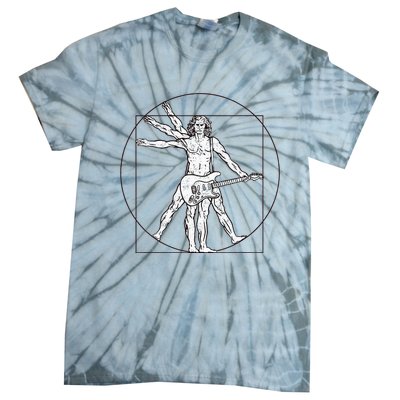 Funny Vitruvian Man Guitar Music Player Tie-Dye T-Shirt