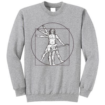 Funny Vitruvian Man Guitar Music Player Tall Sweatshirt