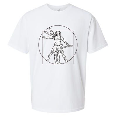 Funny Vitruvian Man Guitar Music Player Sueded Cloud Jersey T-Shirt