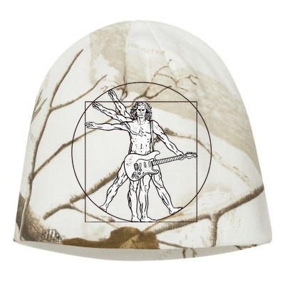 Funny Vitruvian Man Guitar Music Player Kati - Camo Knit Beanie