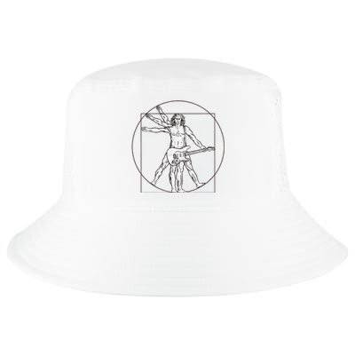 Funny Vitruvian Man Guitar Music Player Cool Comfort Performance Bucket Hat