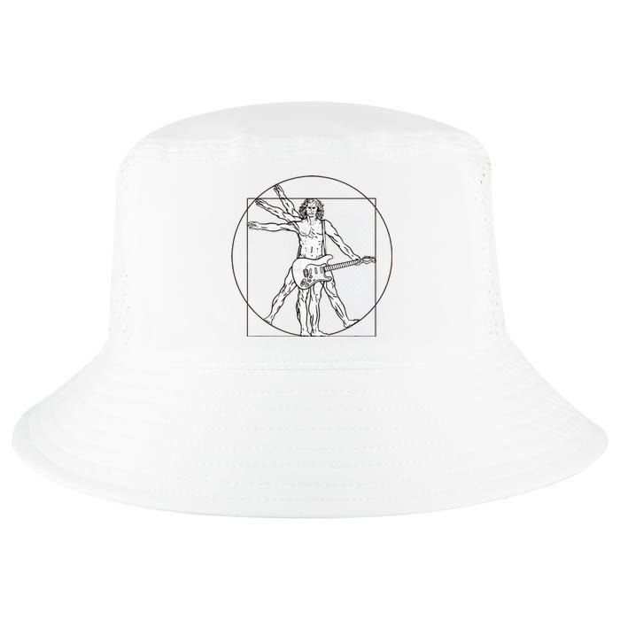 Funny Vitruvian Man Guitar Music Player Cool Comfort Performance Bucket Hat