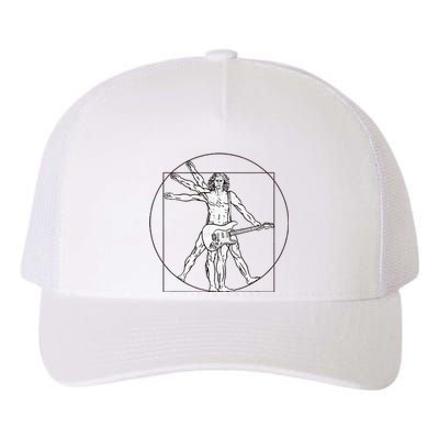 Funny Vitruvian Man Guitar Music Player Yupoong Adult 5-Panel Trucker Hat