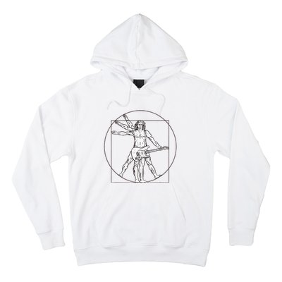 Funny Vitruvian Man Guitar Music Player Hoodie