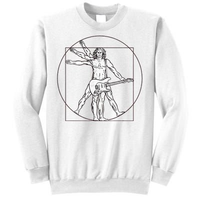 Funny Vitruvian Man Guitar Music Player Sweatshirt