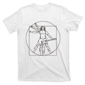 Funny Vitruvian Man Guitar Music Player T-Shirt