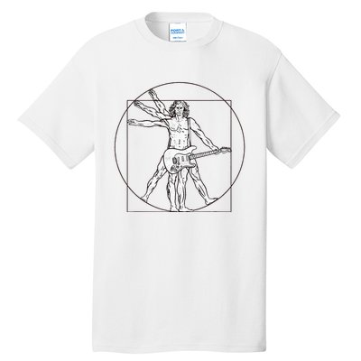 Funny Vitruvian Man Guitar Music Player Tall T-Shirt