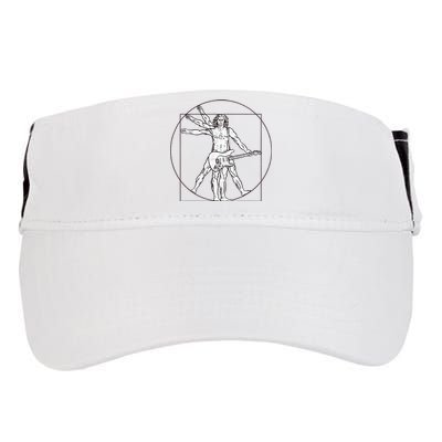 Funny Vitruvian Man Guitar Music Player Adult Drive Performance Visor