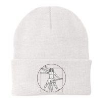 Funny Vitruvian Man Guitar Music Player Knit Cap Winter Beanie