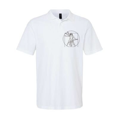 Funny Vitruvian Man Guitar Music Player Softstyle Adult Sport Polo