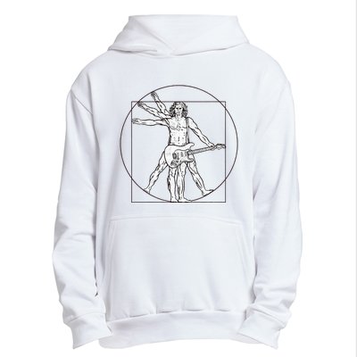 Funny Vitruvian Man Guitar Music Player Urban Pullover Hoodie