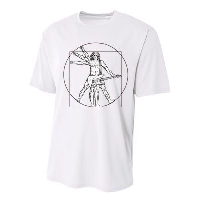 Funny Vitruvian Man Guitar Music Player Performance Sprint T-Shirt