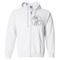 Funny Vitruvian Man Guitar Music Player Full Zip Hoodie