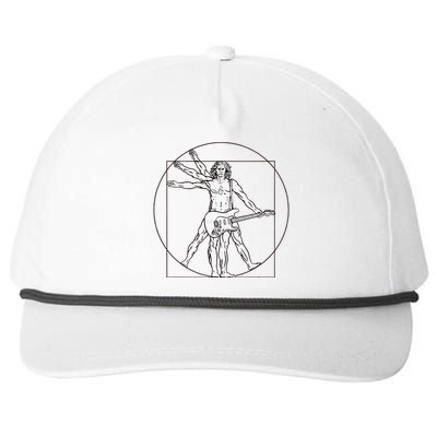 Funny Vitruvian Man Guitar Music Player Snapback Five-Panel Rope Hat