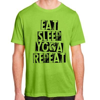 Funny Vintage Meditation Exercise Gift Eat Sleep Yoga Repeat Cute Gift Adult ChromaSoft Performance T-Shirt