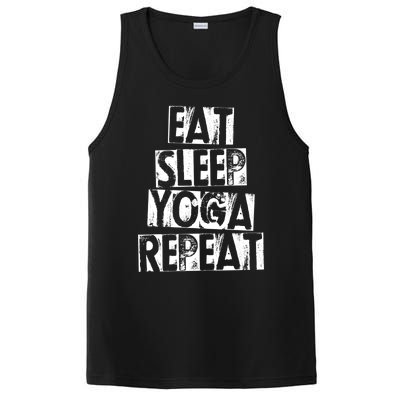 Funny Vintage Meditation Exercise Gift Eat Sleep Yoga Repeat Cute Gift PosiCharge Competitor Tank