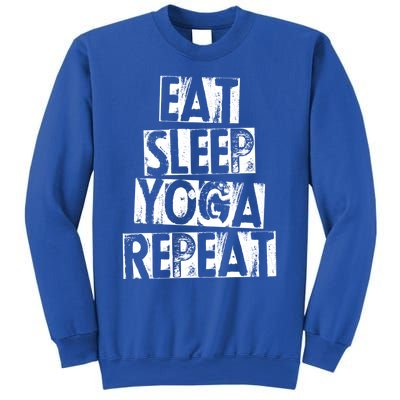 Funny Vintage Meditation Exercise Gift Eat Sleep Yoga Repeat Cute Gift Sweatshirt