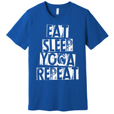 Funny Vintage Meditation Exercise Gift Eat Sleep Yoga Repeat Cute Gift Premium T-Shirt