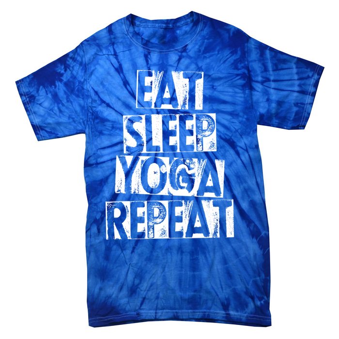 Funny Vintage Meditation Exercise Gift Eat Sleep Yoga Repeat Cute Gift Tie-Dye T-Shirt