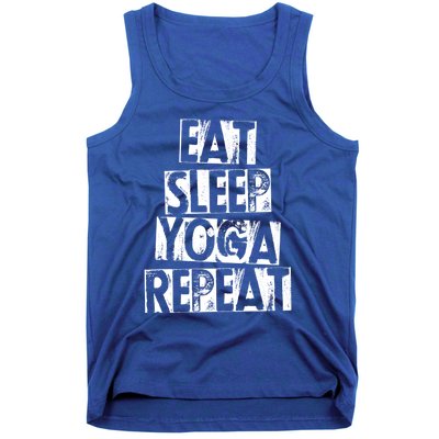 Funny Vintage Meditation Exercise Gift Eat Sleep Yoga Repeat Cute Gift Tank Top