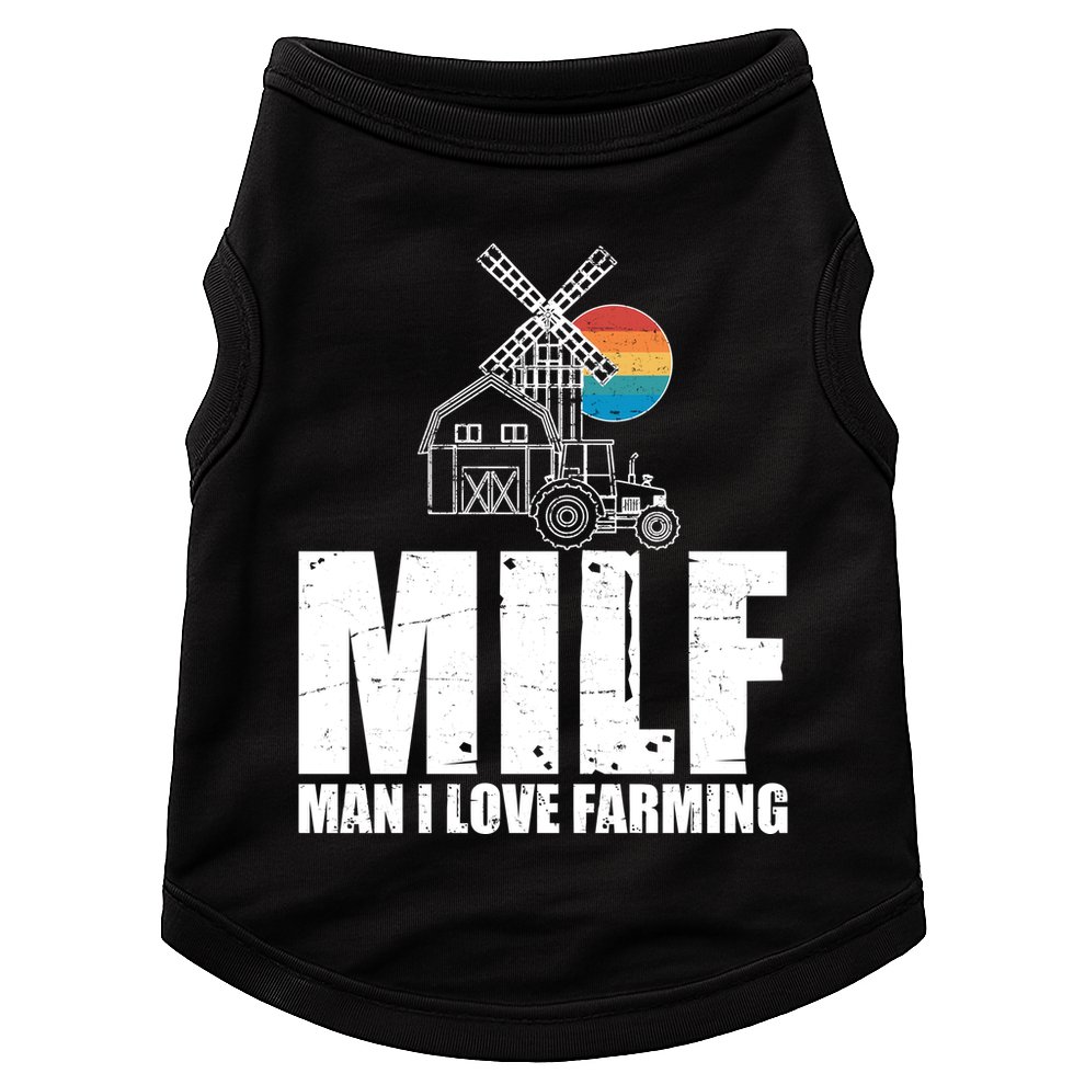 Funny Vintage MILF Man I Love Farming Doggie Tank