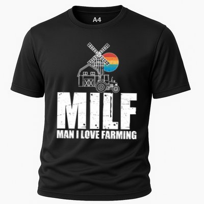 Funny Vintage MILF Man I Love Farming Performance Shirt
