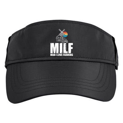 Funny Vintage MILF Man I Love Farming Adult Drive Performance Visor