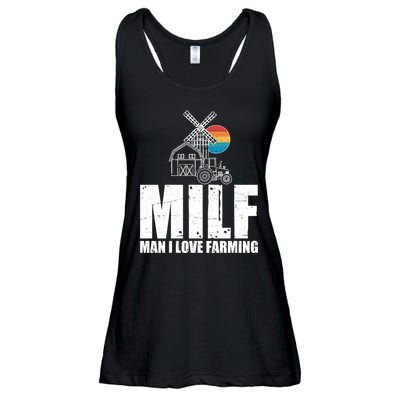 Funny Vintage MILF Man I Love Farming Ladies Essential Flowy Tank