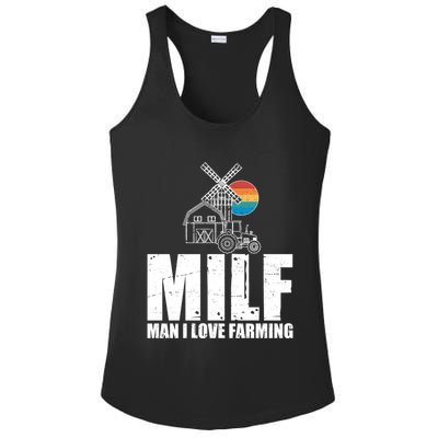 Funny Vintage MILF Man I Love Farming Ladies PosiCharge Competitor Racerback Tank