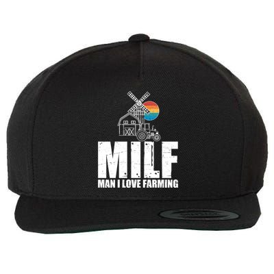 Funny Vintage MILF Man I Love Farming Wool Snapback Cap