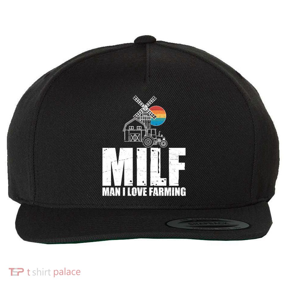Funny Vintage MILF Man I Love Farming Wool Snapback Cap