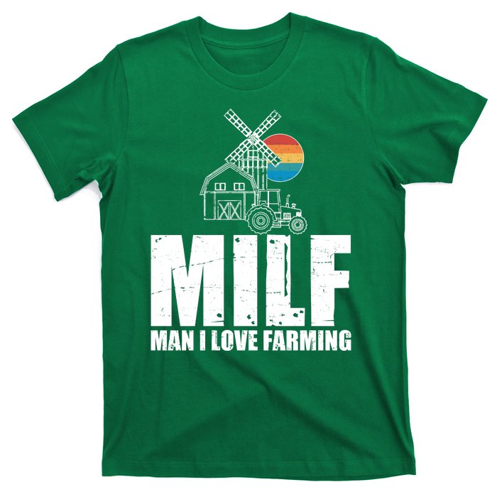 Funny Vintage MILF Man I Love Farming T-Shirt