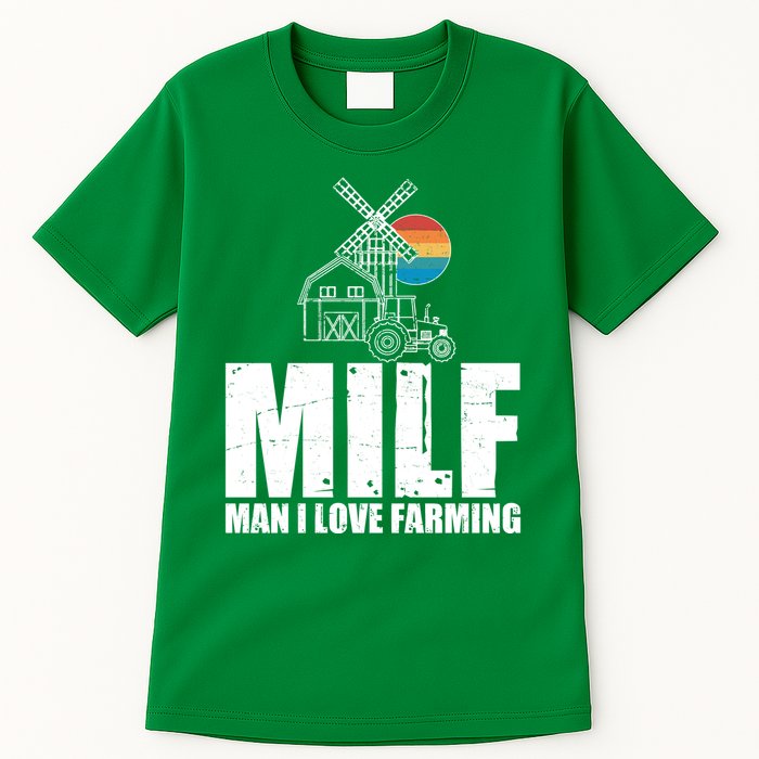 Funny Vintage MILF Man I Love Farming Tall T-Shirt