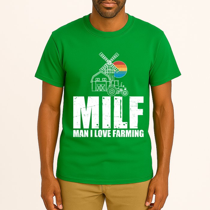 Funny Vintage MILF Man I Love Farming Tall T-Shirt