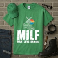 Funny Vintage MILF Man I Love Farming Tall T-Shirt