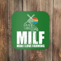 Funny Vintage MILF Man I Love Farming Coaster