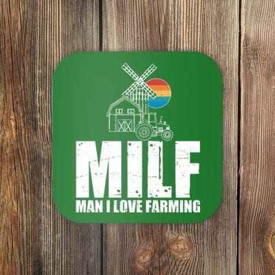 Funny Vintage MILF Man I Love Farming Coaster