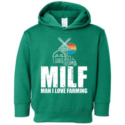 Funny Vintage MILF Man I Love Farming Toddler Hoodie