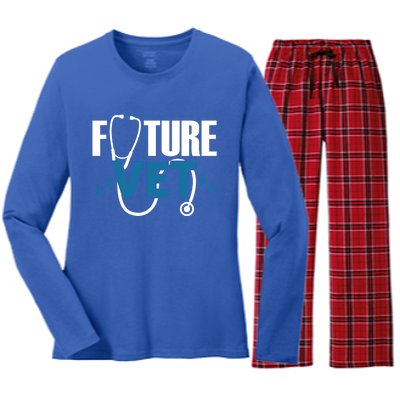 Future Vet Medical Animal Doctor Veterinary Students Great Gift Women's Long Sleeve Flannel Pajama Set 