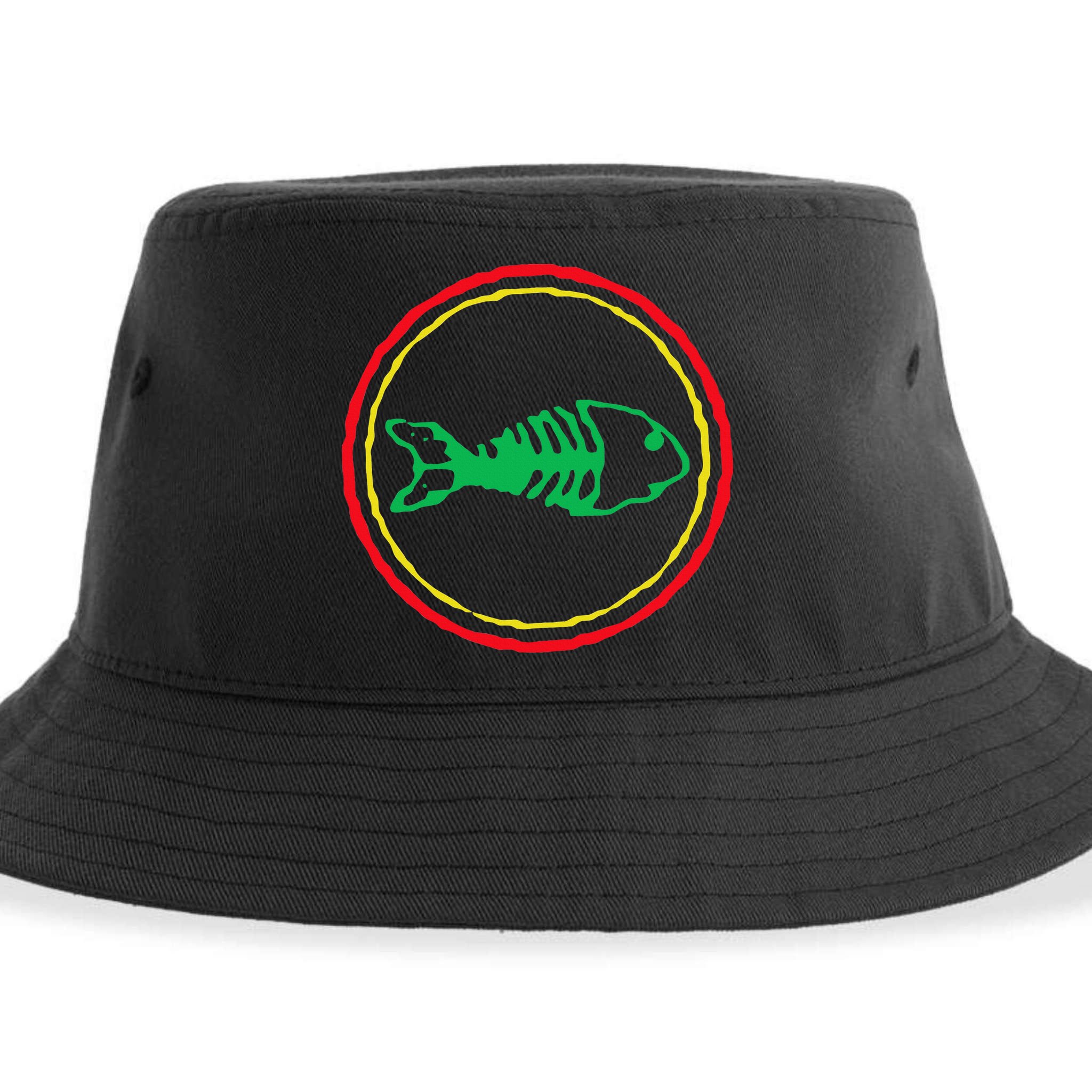 Fishbones Valentine Mardi Gras Patrick Fish Store Sustainable Bucket Hat