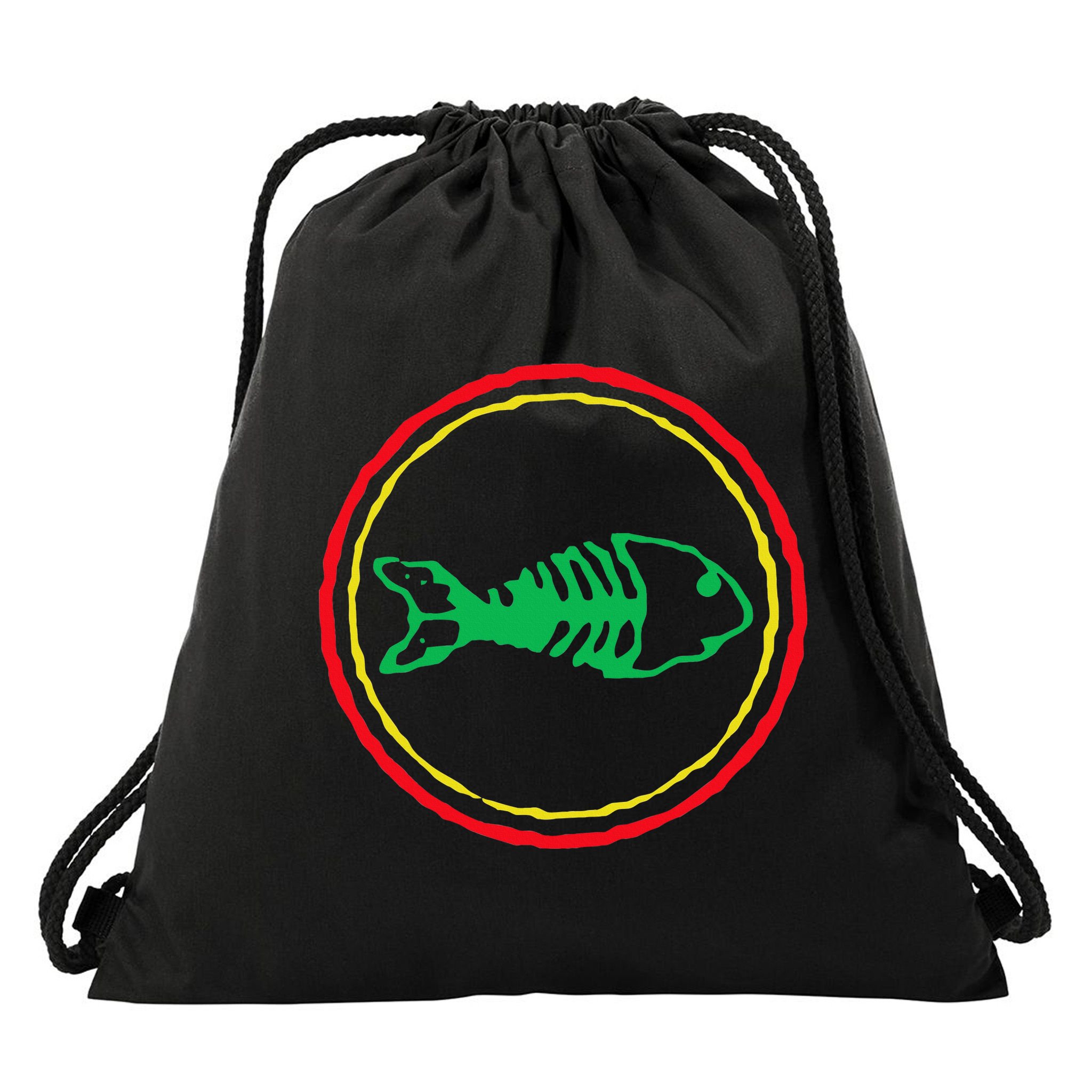 Fishbones Valentine Mardi Gras Patrick Fish Store Drawstring Bag