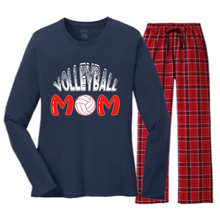 Funny Volleyball Mom Gift Women's Long Sleeve Flannel Pajama Set 