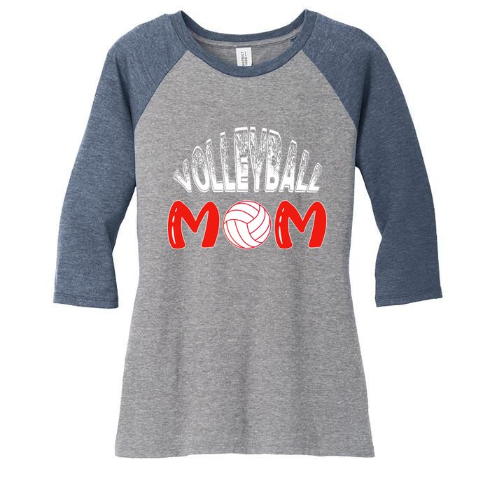 Funny Volleyball Mom Gift Women's Tri-Blend 3/4-Sleeve Raglan Shirt