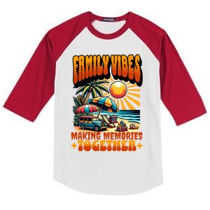 Family Vibes Making Memories Together Family Matching Gift Kids Colorblock Raglan Jersey