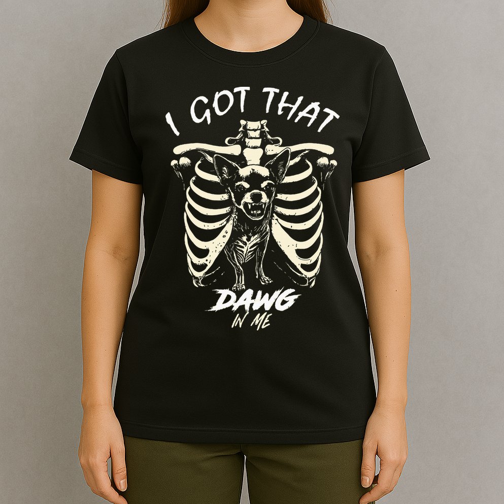 Funny Viral Meme I Got That Dog In Me Skeleton Chihuahua T-Shirt