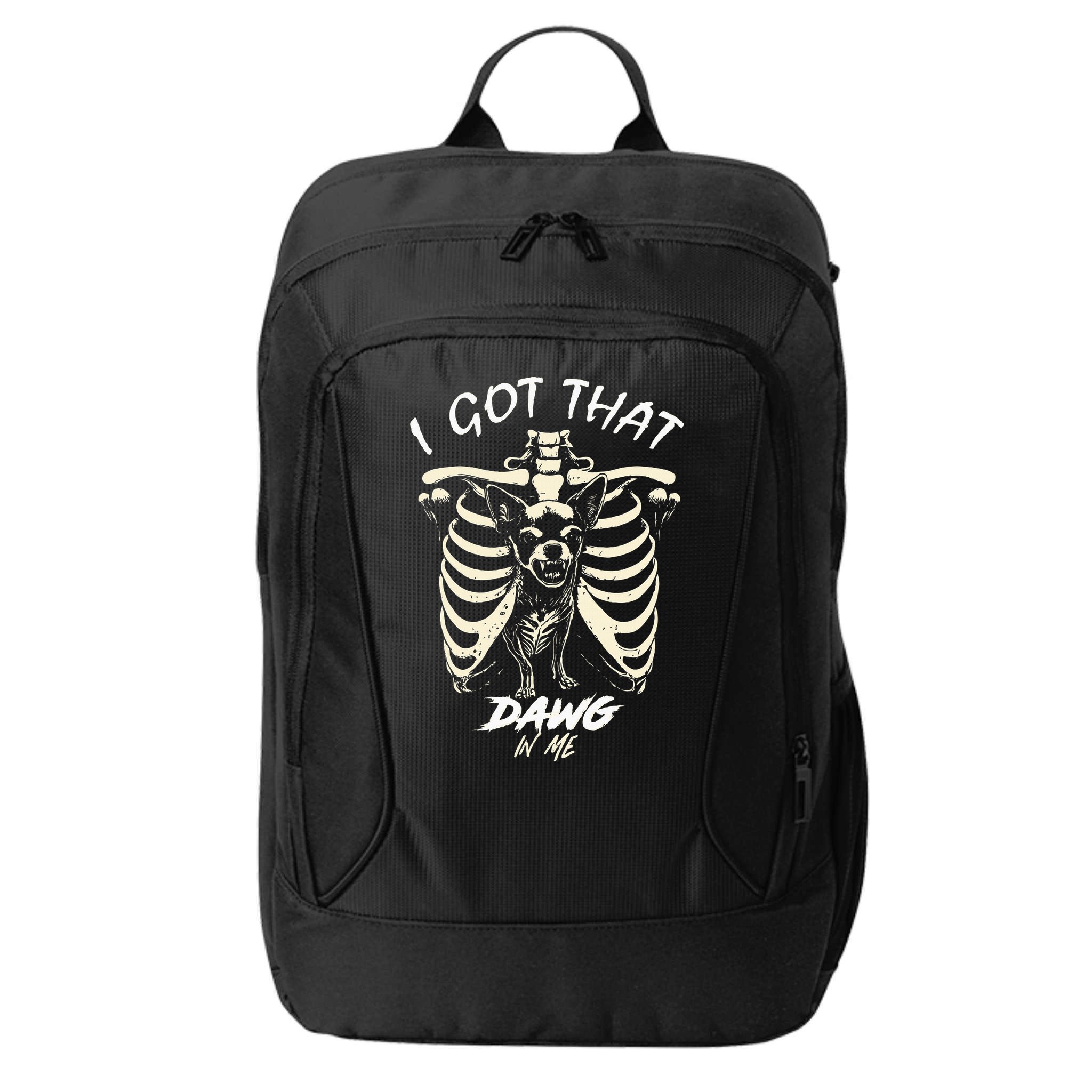 Funny Viral Meme I Got That Dog In Me Skeleton Chihuahua City Backpack