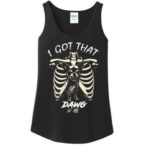 Funny Viral Meme I Got That Dog In Me Skeleton Chihuahua Ladies Essential Tank